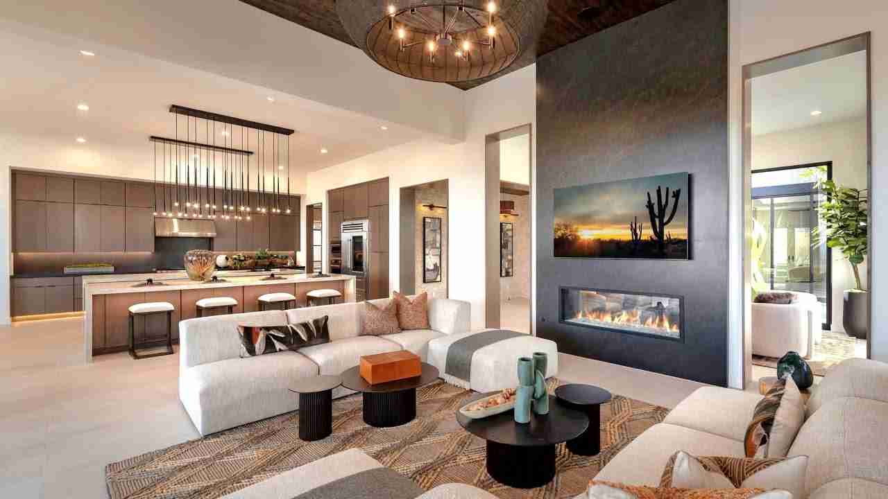 Velvet Olive Sofa in modern living room